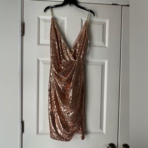 Gold sequin cocktail dress
